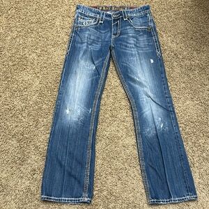 Men’s sz 34 x 33 long Rock Revival Wilson boot jean